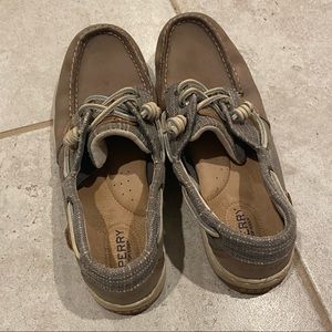 Sperry top sider woman’s rose fish boat shoe taupe gray